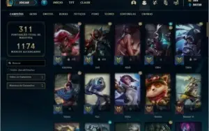 Conta platina 3 108 skin com 1,3kk de katarina e 800k de zed