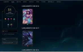 CONTA LEAGUE OF LEGENDS DIAMANTE 1 31 SKINS 76 CAMPEÕES