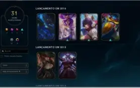 CONTA LEAGUE OF LEGENDS DIAMANTE 1 31 SKINS 76 CAMPEÕES