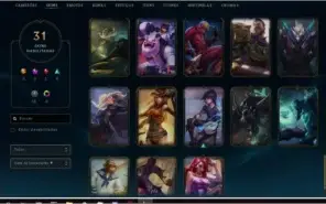 CONTA LEAGUE OF LEGENDS DIAMANTE 1 31 SKINS 76 CAMPEÕES