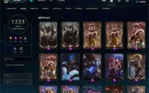 CONTA LOL COM 1333 SKINS D3