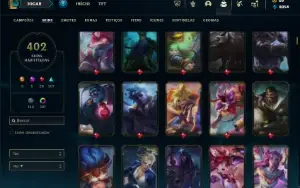 Bronze 4 com TODOS os champs e 402 Skins + 250 Cromas