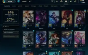 Bronze 4 com TODOS os champs e 402 Skins + 250 Cromas