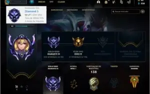 Conta Diamante 3 com 47 skins e 56 champs
