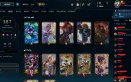 Conta do lol diamante 3, 387 skins, lvl716