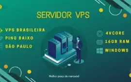 Servidor VPS Brasil - 4vcore + 16gb RAM - Windows