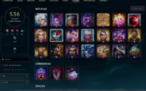 Conta Diamond 1  , 1362 skins e 380 cromas