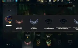 Bronze 2 com 65 Champs e 20 Skins ( Mais de 20 Jogos )