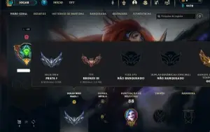 Prata 1 com 50 Champs e 14 Skins ( MAIN ADC )