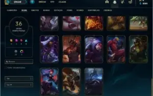 Conta ouro 2 com 100 champs e 36 skins + 5 Espolios