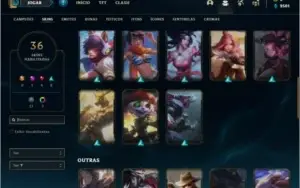 Conta ouro 2 com 100 champs e 36 skins + 5 Espolios