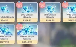 Conta Genshin Impact AR 55 com 8 5⭐