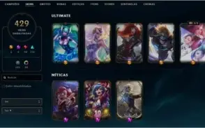 Conta League of Legends com 429 skins