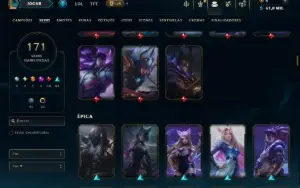 Unranked com TODOS os Champs e 171 Skins +2 Prestigios