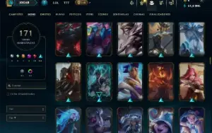Unranked com TODOS os Champs e 171 Skins +2 Prestigios