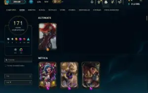 Unranked com TODOS os Champs e 171 Skins +2 Prestigios