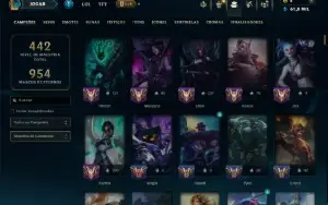 Unranked com TODOS os Champs e 171 Skins +2 Prestigios
