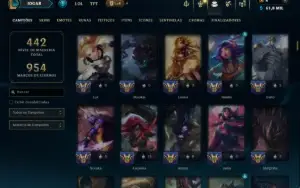 Unranked com TODOS os Champs e 171 Skins +2 Prestigios