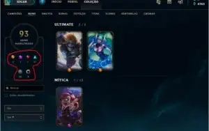 Conta lol s2, com skins da s2 e skins hextec