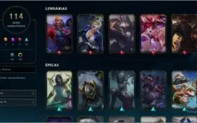 CONTA PLATINA 1 TODOS CHAMPS, 114 SKINS, LEVEL 326