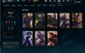 Ouro 1 com TODOS os champs e 392 Skins