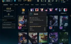 Unranked com TODOS os champs e 124 Skins ( TOP / JG / MID )