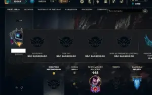 Unranked com TODOS os champs e 124 Skins ( TOP / JG / MID )
