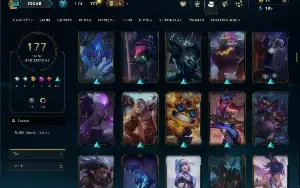 Unranked com TODOS os champs e 177 Skins ( TOP / MID / JG )