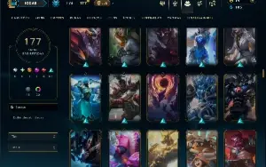 Unranked com TODOS os champs e 177 Skins ( TOP / MID / JG )