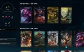 CONTA LEAGUE OF LEGENDS (LEVEL 449 GOLD IV) - 73 SKINS