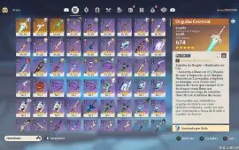 Conta Genshin Impact AR57, 13 personagens 5 estrelas