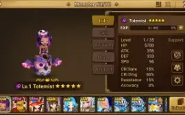 Reroll Summoners War lvl10 com Totemist Dark - Maya