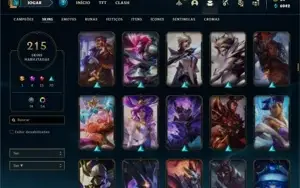 Conta Unranked com TODOS os champs e 215 Skins + 2 Prestigio