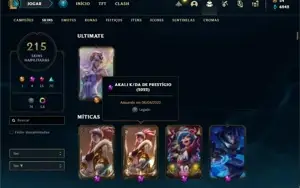 Conta Unranked com TODOS os champs e 215 Skins + 2 Prestigio