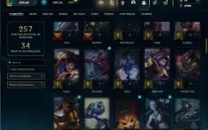 Unranked com 85 Champs e 40 Skins