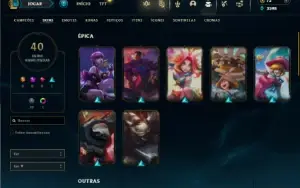 Unranked com 85 Champs e 40 Skins