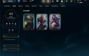 Unranked com 85 Champs e 40 Skins