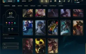 Unranked com 85 Champs e 40 Skins
