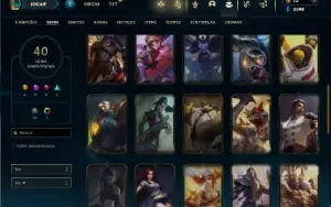 Unranked com 85 Champs e 40 Skins