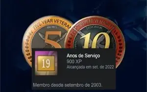 CONTA ANTIGA STEAM 20 ANOS (Setembro de 2003) 5 E 10 ANOS