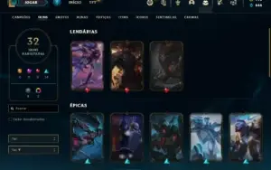 Conta prata 4 com 70 Champs e 32 Skins ( MAIN MID / TOP )