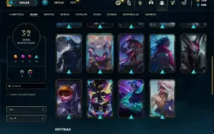 Conta prata 4 com 70 Champs e 32 Skins ( MAIN MID / TOP )