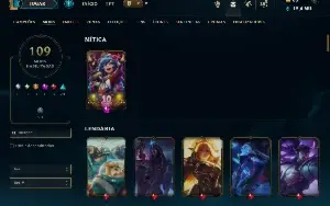 Unranked com 110 Champs e 109 Skins