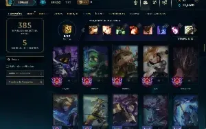 Unranked com 110 Champs e 109 Skins