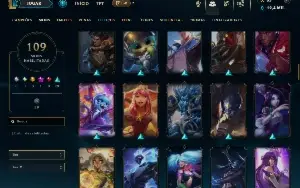 Unranked com 110 Champs e 109 Skins