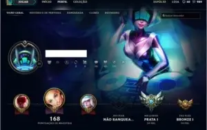 Conta League of Legends - GOLD + Campeões e 30 Skins+ Top