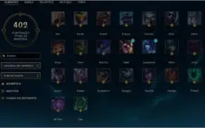 110 campeões/154 skins gold s4/s5/s6/s7 SKINS RARAS