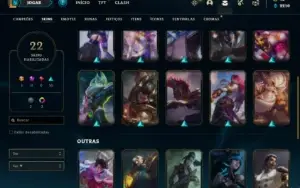 Conta Unranked com 62 Champs e 22 Skins (Ex Platina)