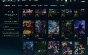 Conta Unranked com 62 Champs e 22 Skins (Ex Platina)