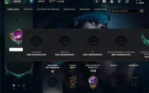 Conta Unranked com 62 Champs e 22 Skins (Ex Platina)